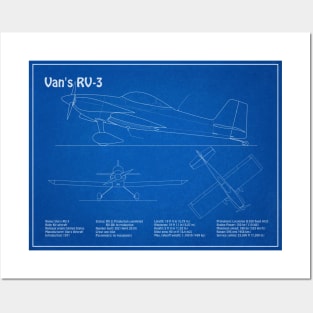 Van’s RV-3 - Airplane Blueprint - AD Posters and Art